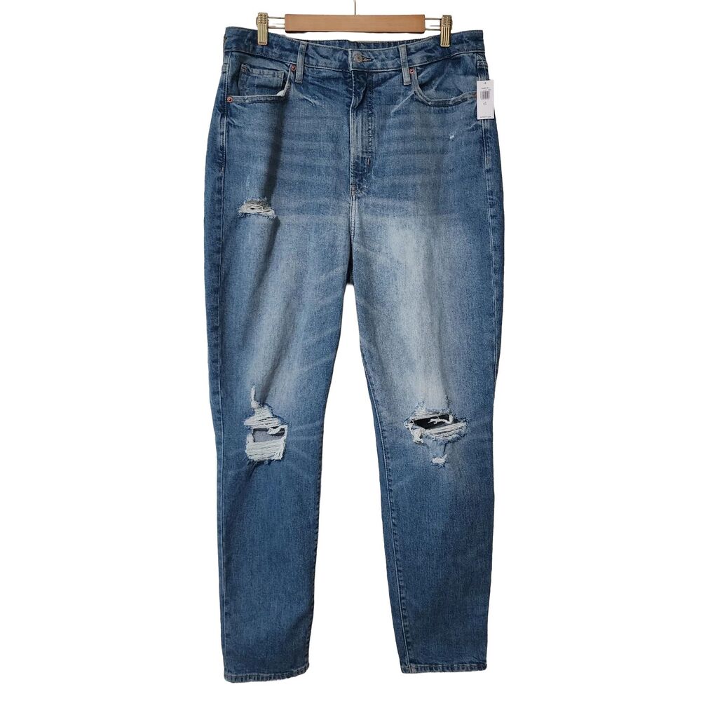 NWT Old Navy Dahlia Higher High-Rise OG Straight Jeans Blue Size 16 Tall New